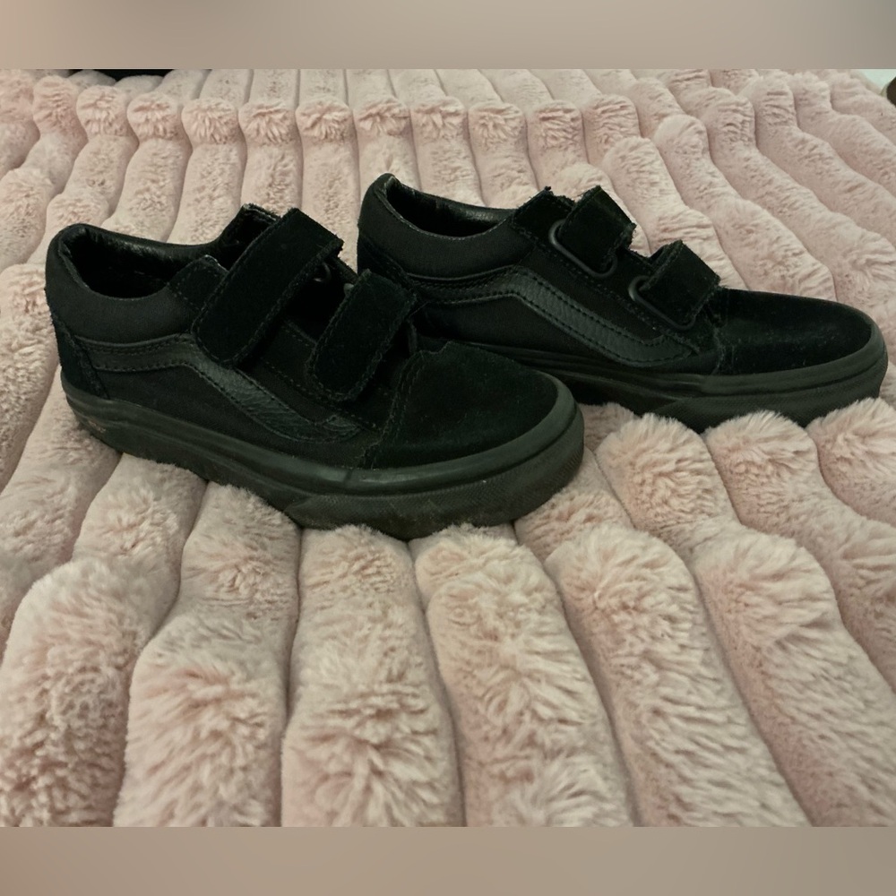 Black Kids Shoes with Velcro Straps